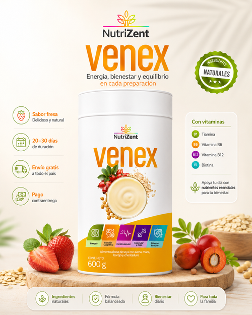 Venex – Alimento con vitaminas y minerales sabor fresa